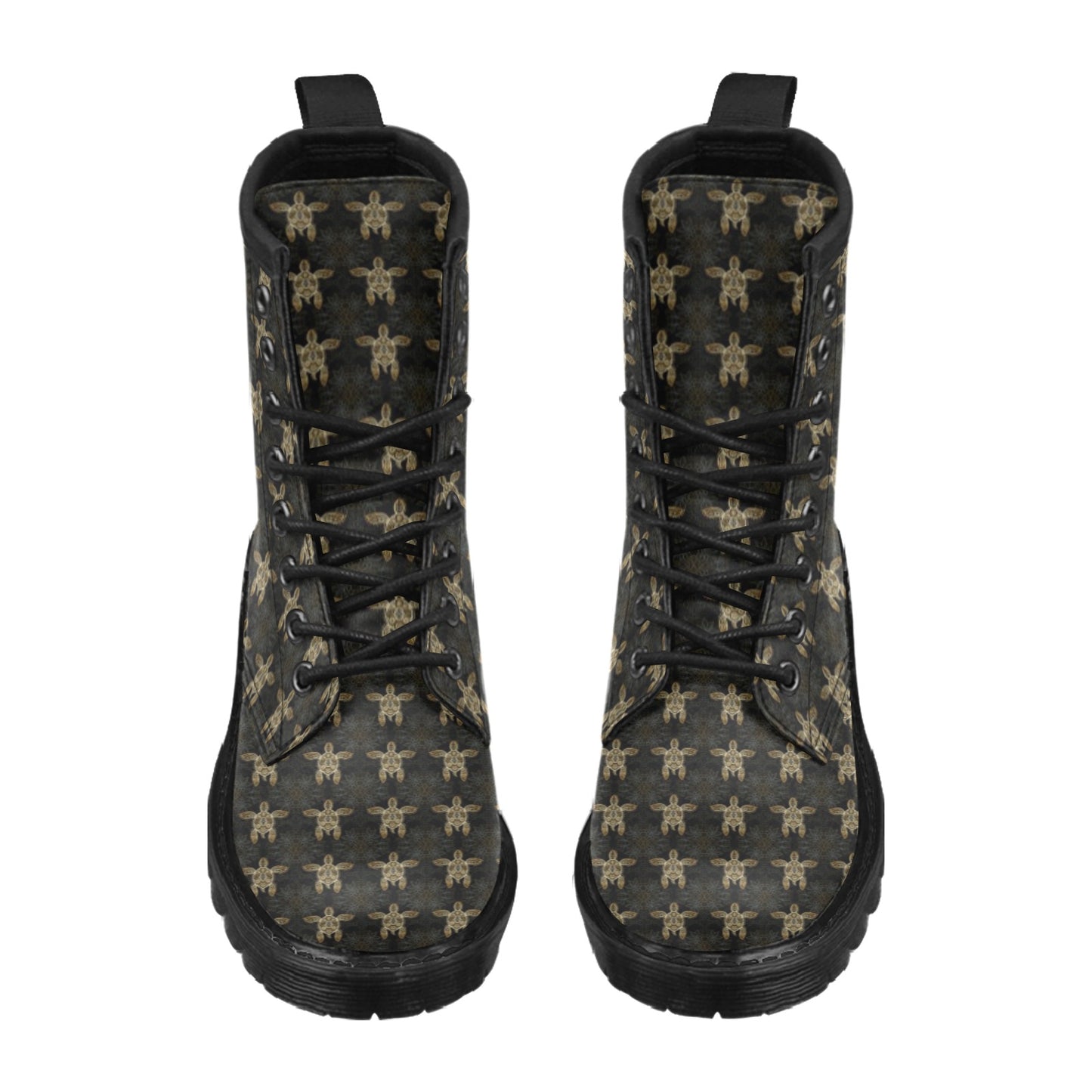 Gold Tribal Turtle Polynesian Design Women's Boots
