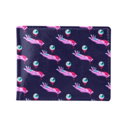 Zombie Pink Hand Design Pattern Print Men's ID Card Wallet