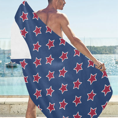 Star Red Blue Print Design LKS301 Beach Towel 32" x 71"