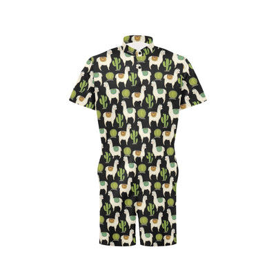 Alpaca Cactus Pattern Print Design 07 Men's Romper