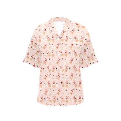 Chihuahua Pattern Print Design 04 Women's Hawaiian Shirt