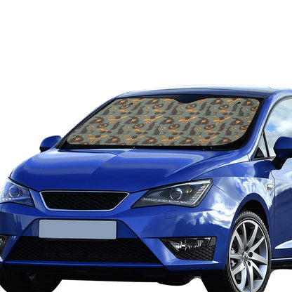 Witch Bat Halloween Print Design LKS305 Car front Windshield Sun Shade