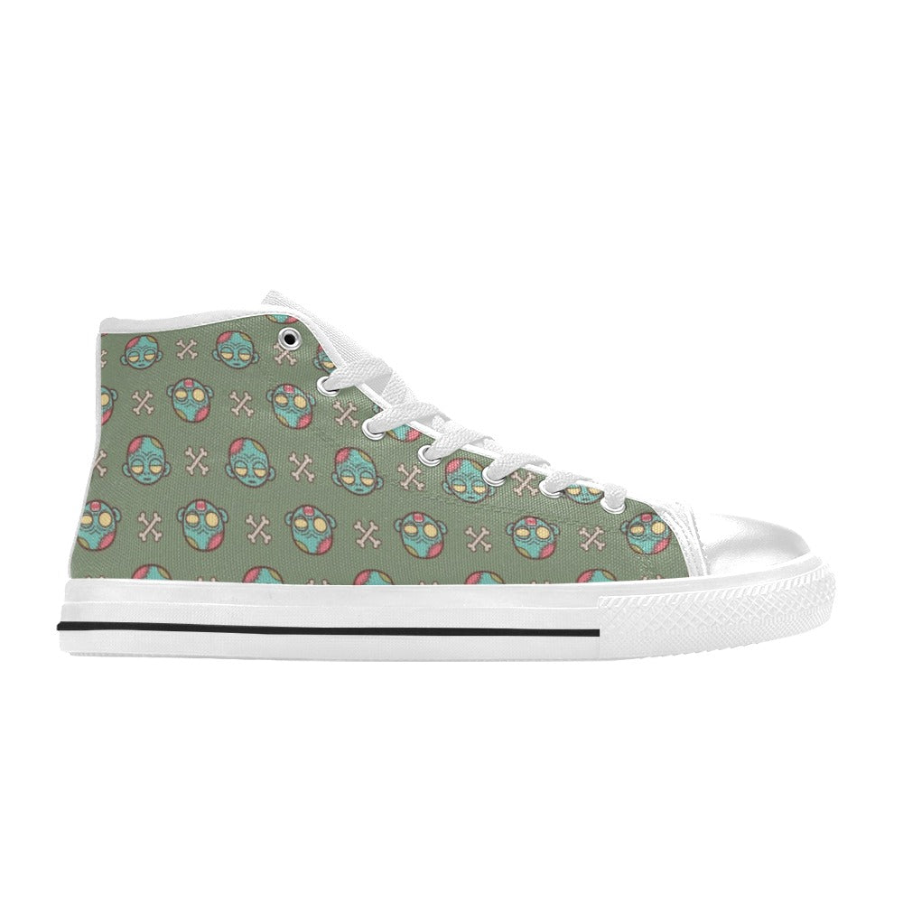 Zombie Print Design LKS301 High Top Women's White Shoes