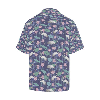 Water Lily Print Design LKS306 Men's Hawaiian Shirt