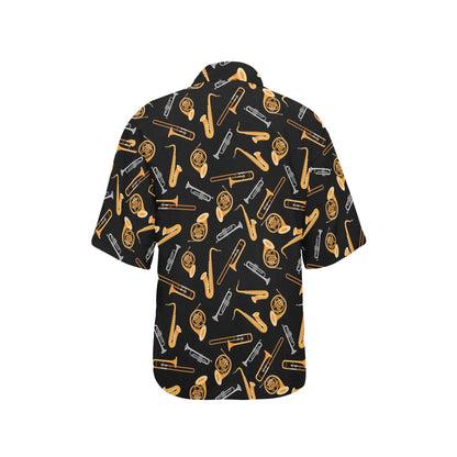 Saxophone Print Design LKS403 Women's Hawaiian Shirt