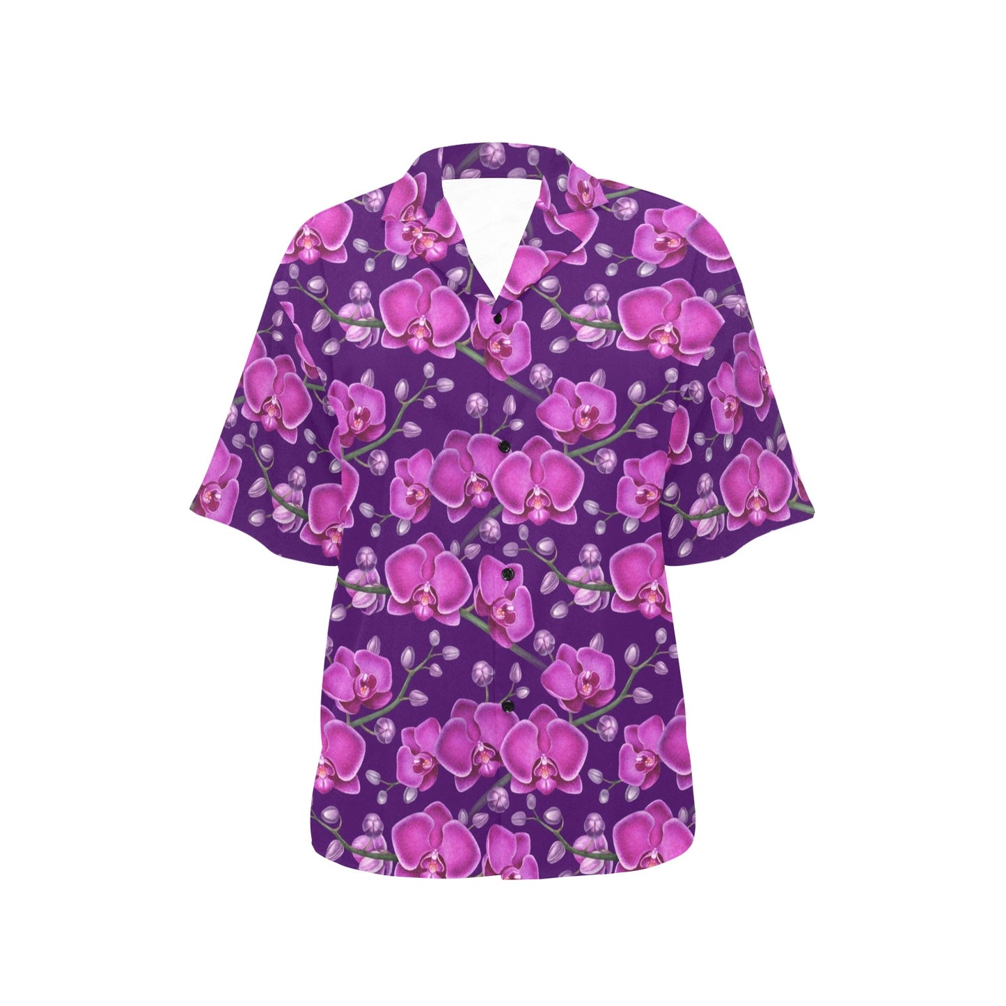 Orchid Purple Pattern Print Design OR02 Women's Hawaiian Shirt