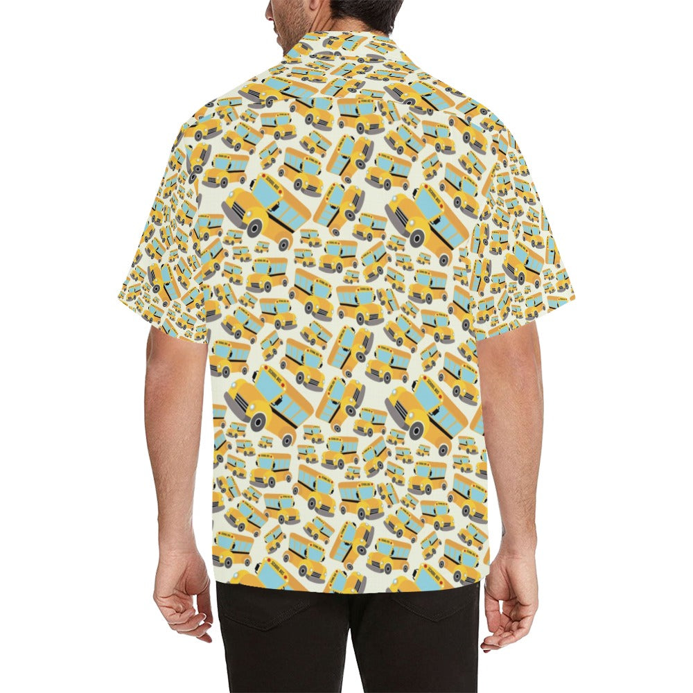 School Bus Print Design LKS301 Men's Hawaiian Shirt
