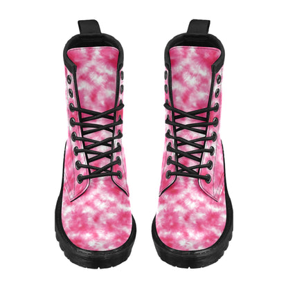 Tie Dye Pink Print Design LKS304 Women's Boots