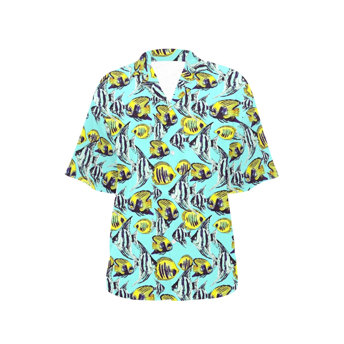 Angelfish Pattern Print Design 02 Women's Hawaiian Shirt