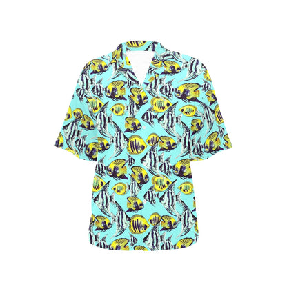 Angelfish Pattern Print Design 02 Women's Hawaiian Shirt