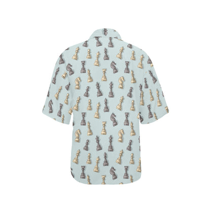 Chess Pattern Print Design 02 Women's Hawaiian Shirt