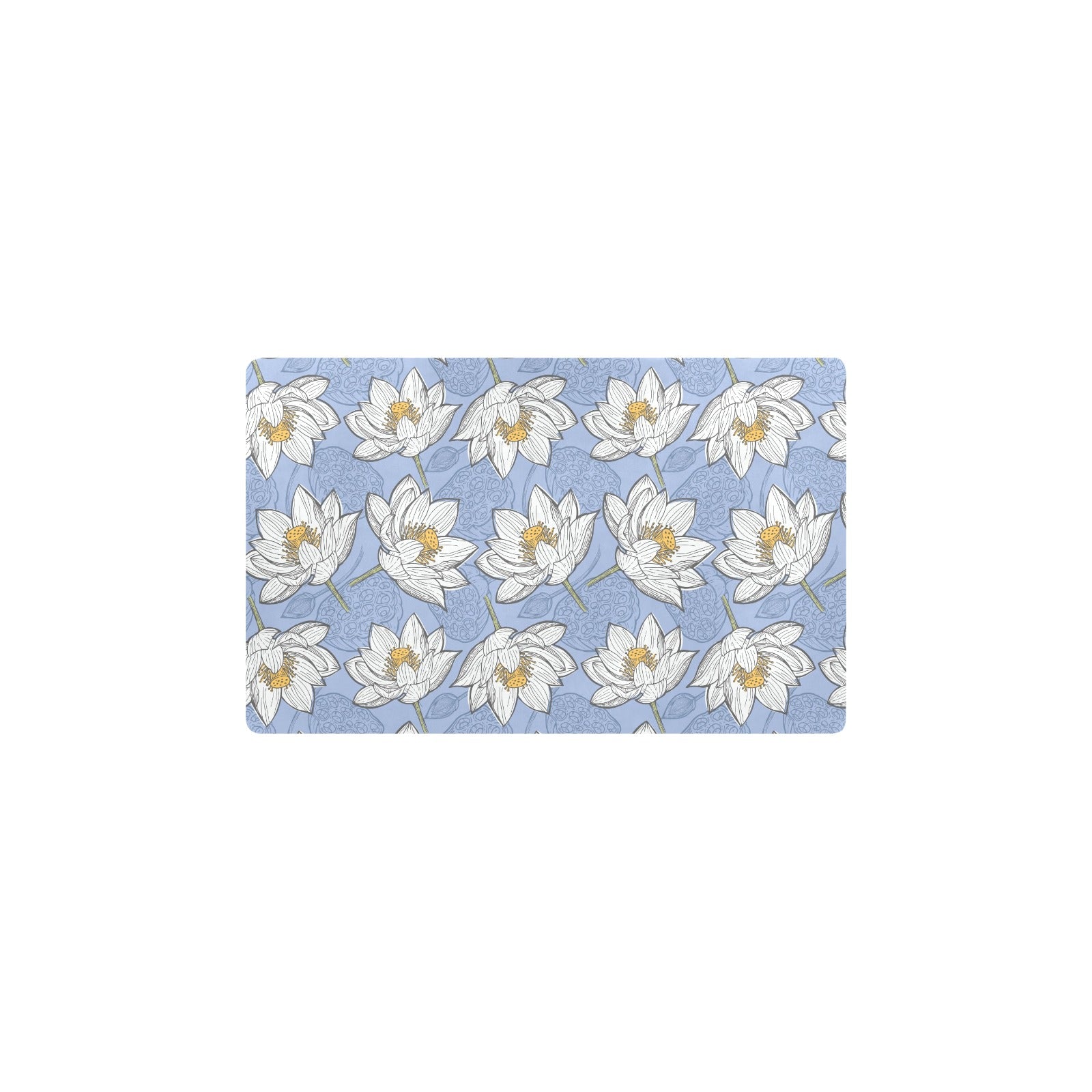 Lotus Pattern Print Design 04 Kitchen Mat