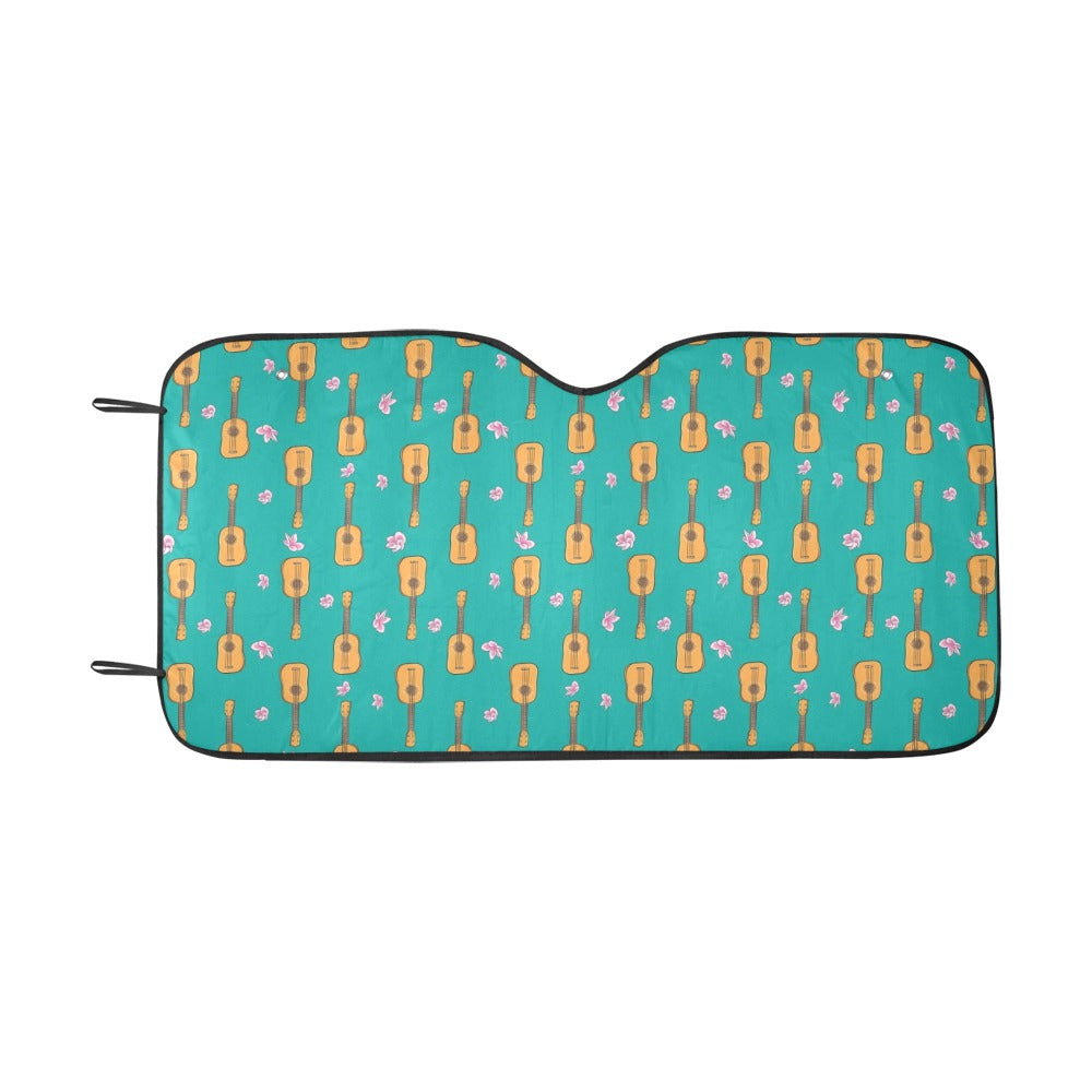 Ukulele Print Design LKS403 Car front Windshield Sun Shade