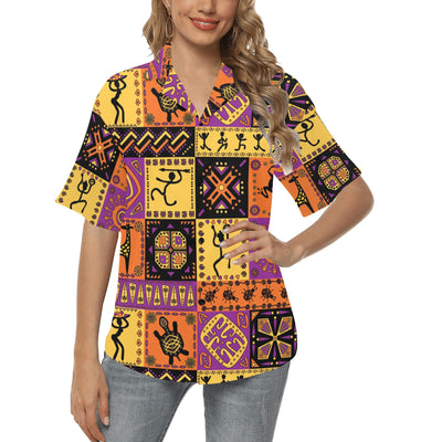 African Pattern Print Design 02 Women's Hawaiian Shirt