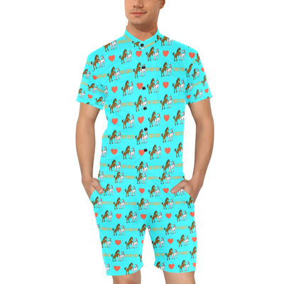 Horse Couple Love Print Design LKS309 Men's Romper