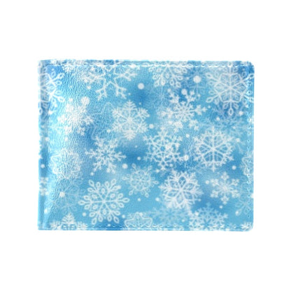 Snowflake Blue Print Design LKS301 Men's ID Card Wallet