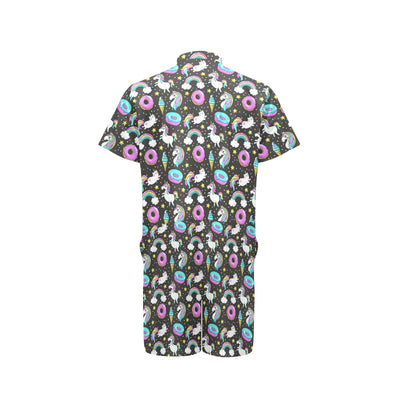 Donut Unicorn Pattern Print Design DN09 Men's Romper