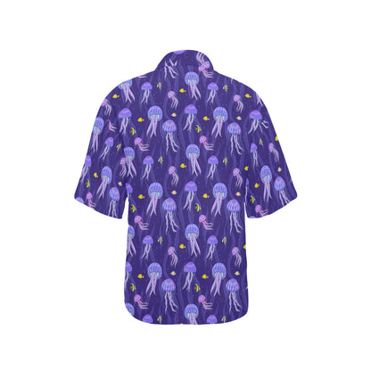 Jellyfish Style Print Women's Hawaiian Shirt