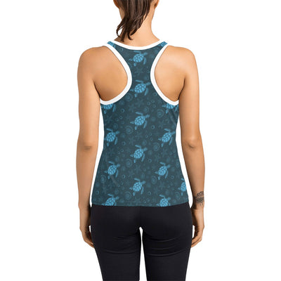 Sea Turtle Print Design LKS308 Women's Racerback Tank Top