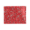 Bandana Paisley Red Print Design LKS3011 Men's ID Card Wallet
