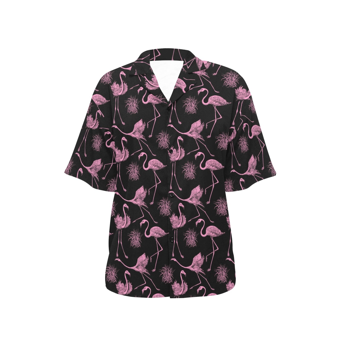 Flamingo Pink Print Pattern Women's Hawaiian Shirt