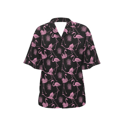 Flamingo Pink Print Pattern Women's Hawaiian Shirt