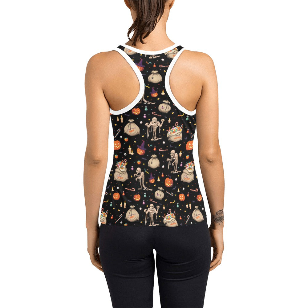 Mummy Halloween Print Design LKS303 Women's Racerback Tank Top