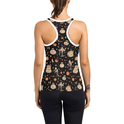 Mummy Halloween Print Design LKS303 Women's Racerback Tank Top