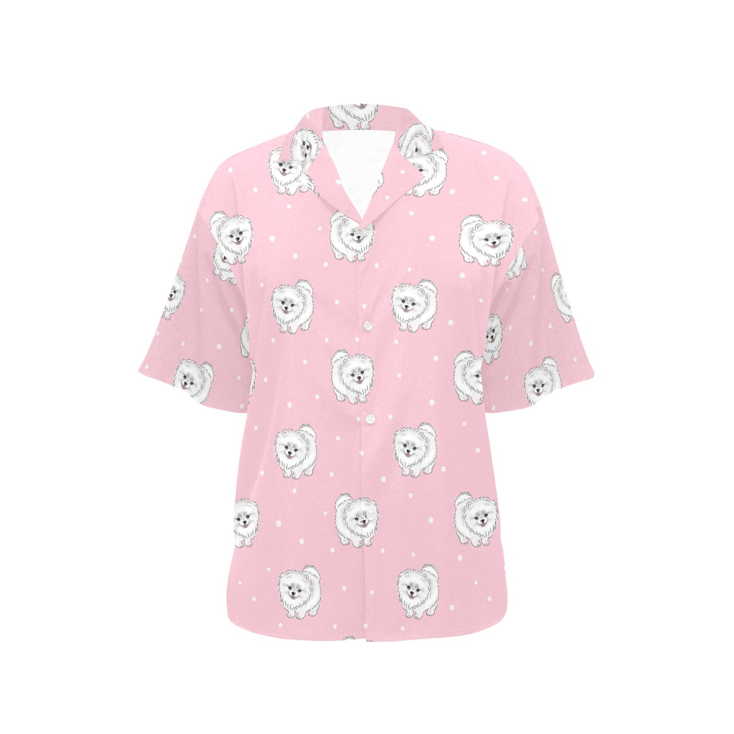 Pomeranians Pattern Print Design A02 Women's Hawaiian Shirt