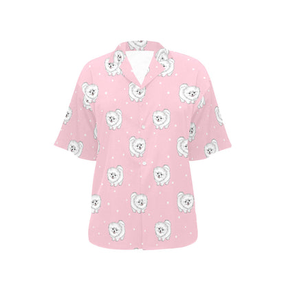 Pomeranians Pattern Print Design A02 Women's Hawaiian Shirt