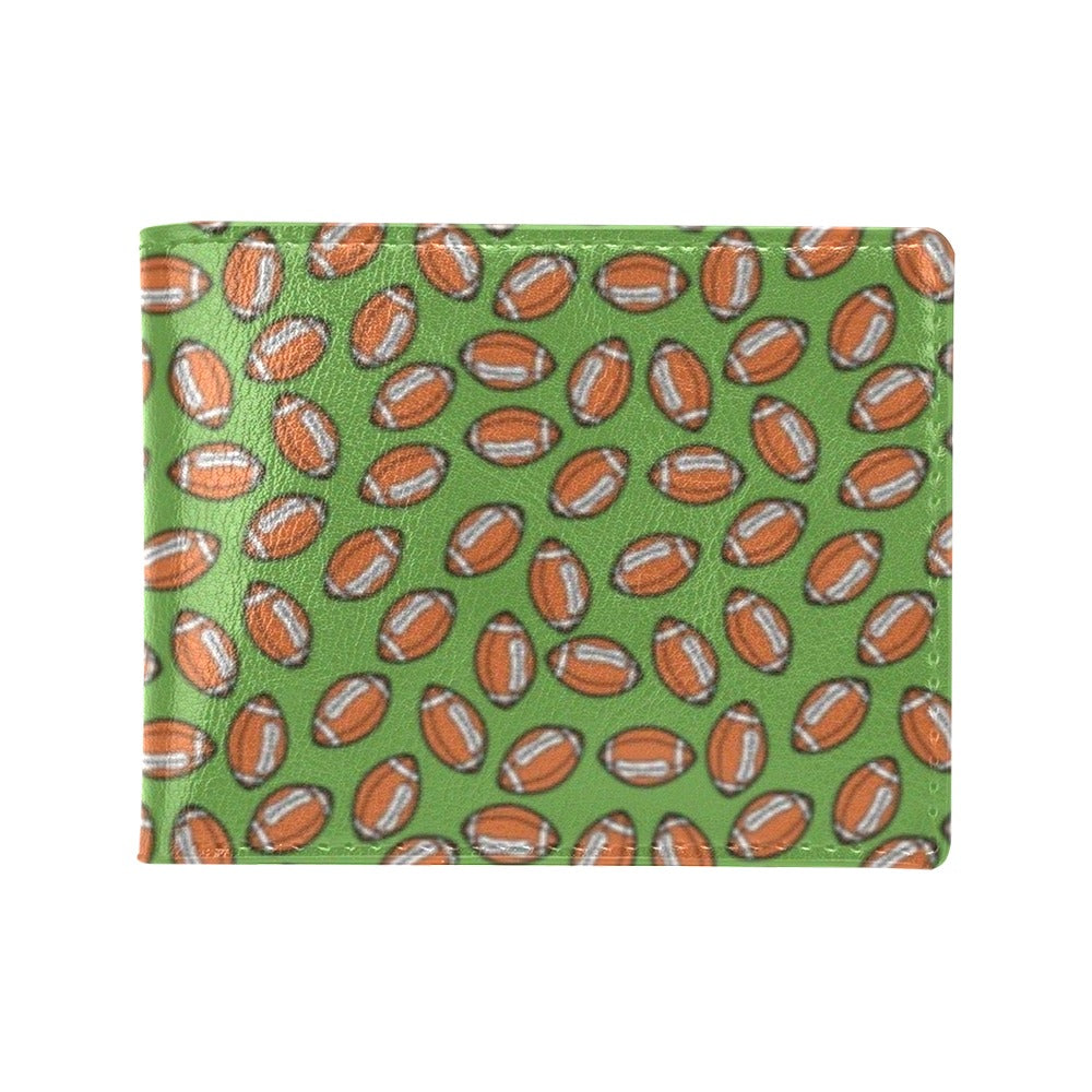 American Football on Green Design Men's ID Card Wallet