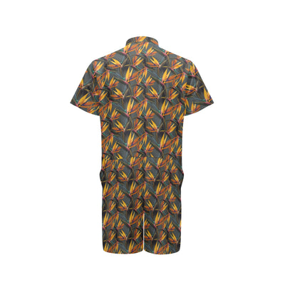 Bird Of Paradise Pattern Print Design 01 Men's Romper