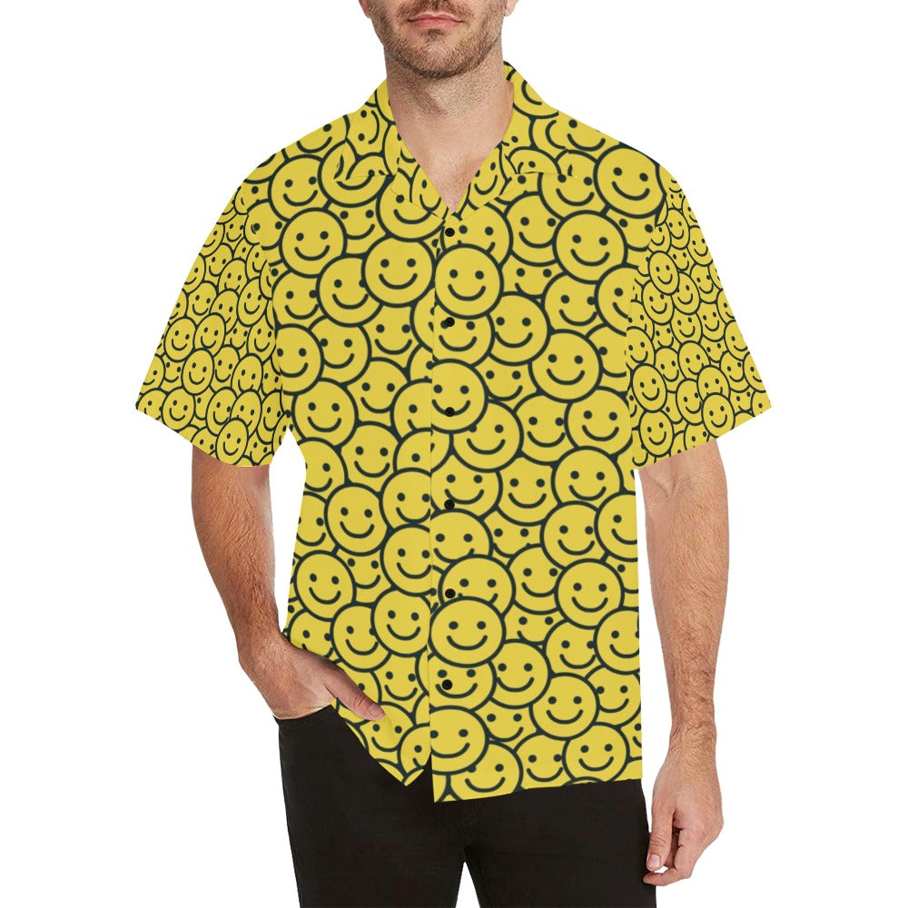 Smiley Face Emoji Print Design LKS302 Men's Hawaiian Shirt