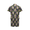 lotus Embroidered Pattern Print Design LO06 Men's Romper