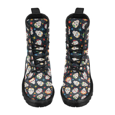 Sugar Skull Print Design LKS305 Women's Boots