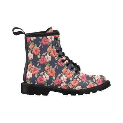 Tropical Flower Pattern Print Design TF020 Women's Boots