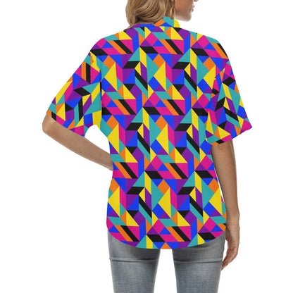 90s Colorful Pattern Print Design 1 Women's Hawaiian Shirt