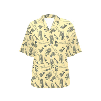 Tuba Pattern Print Design 01 Women's Hawaiian Shirt