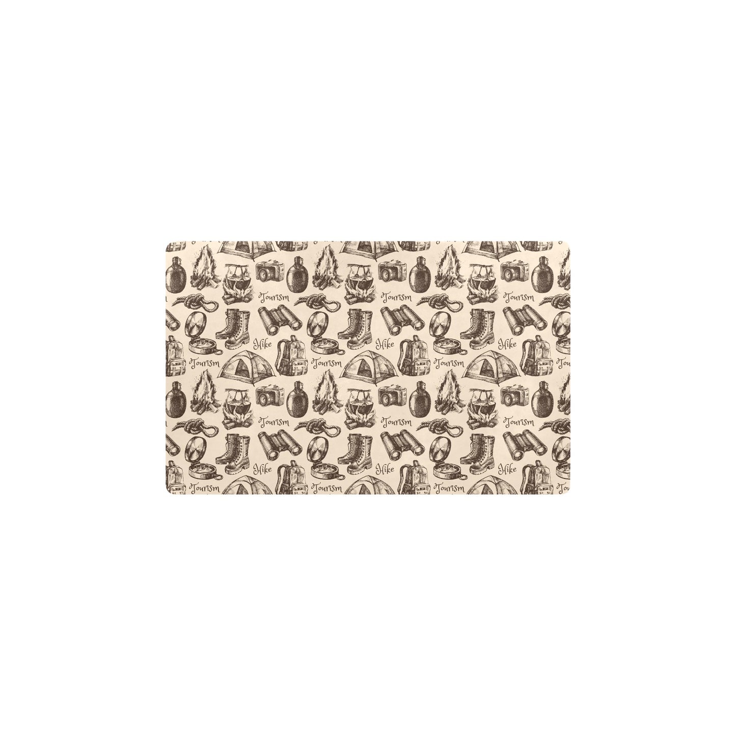 Camping Pattern Print Design 01 Kitchen Mat