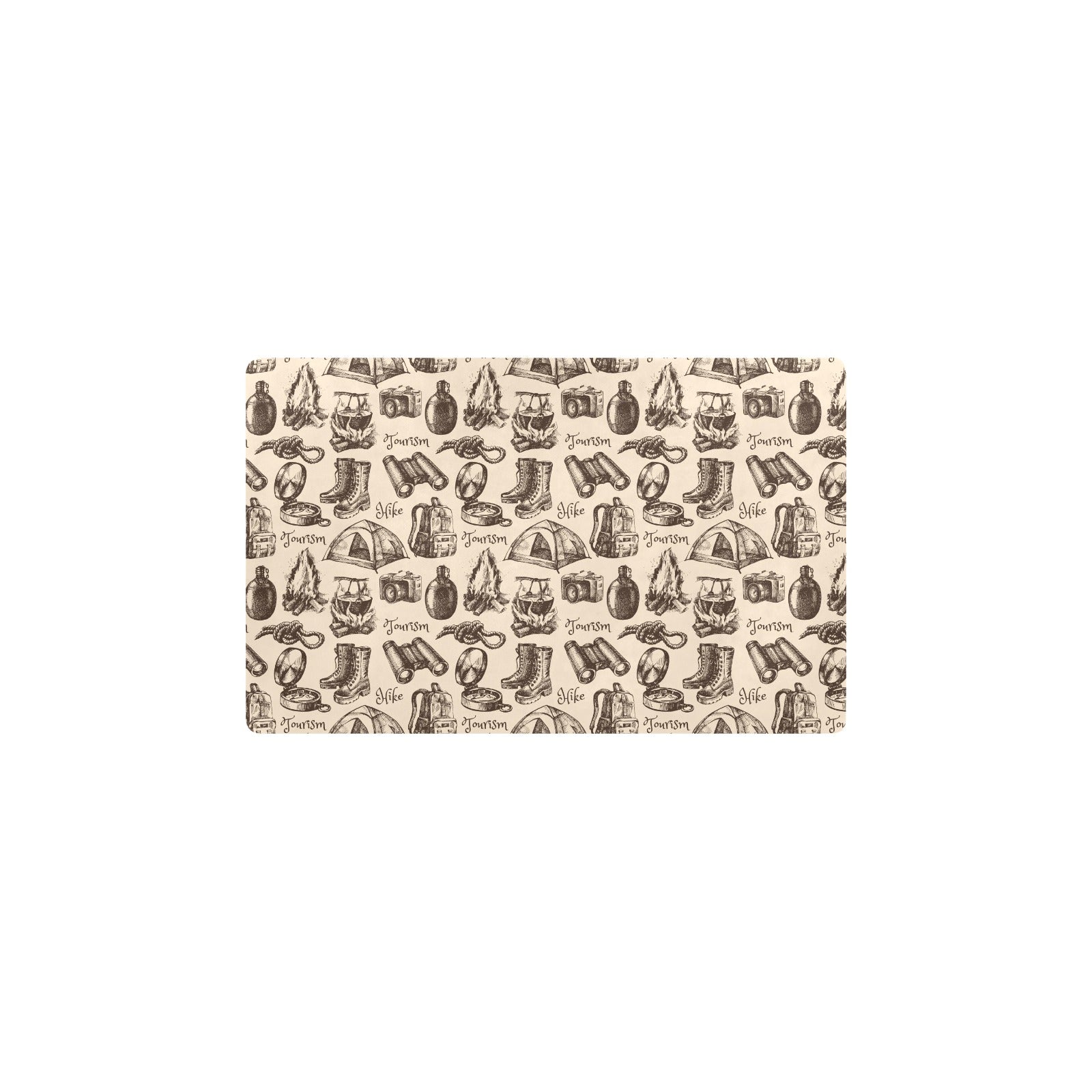 Camping Pattern Print Design 01 Kitchen Mat