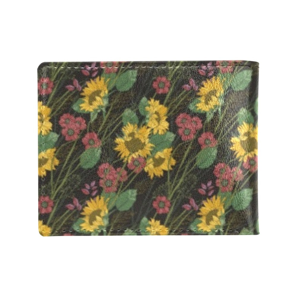 Sunflower Print Design LKS303 Men's ID Card Wallet