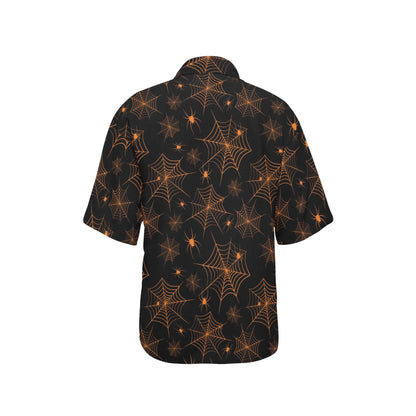 Spider Web Print Design LKS306 Women's Hawaiian Shirt