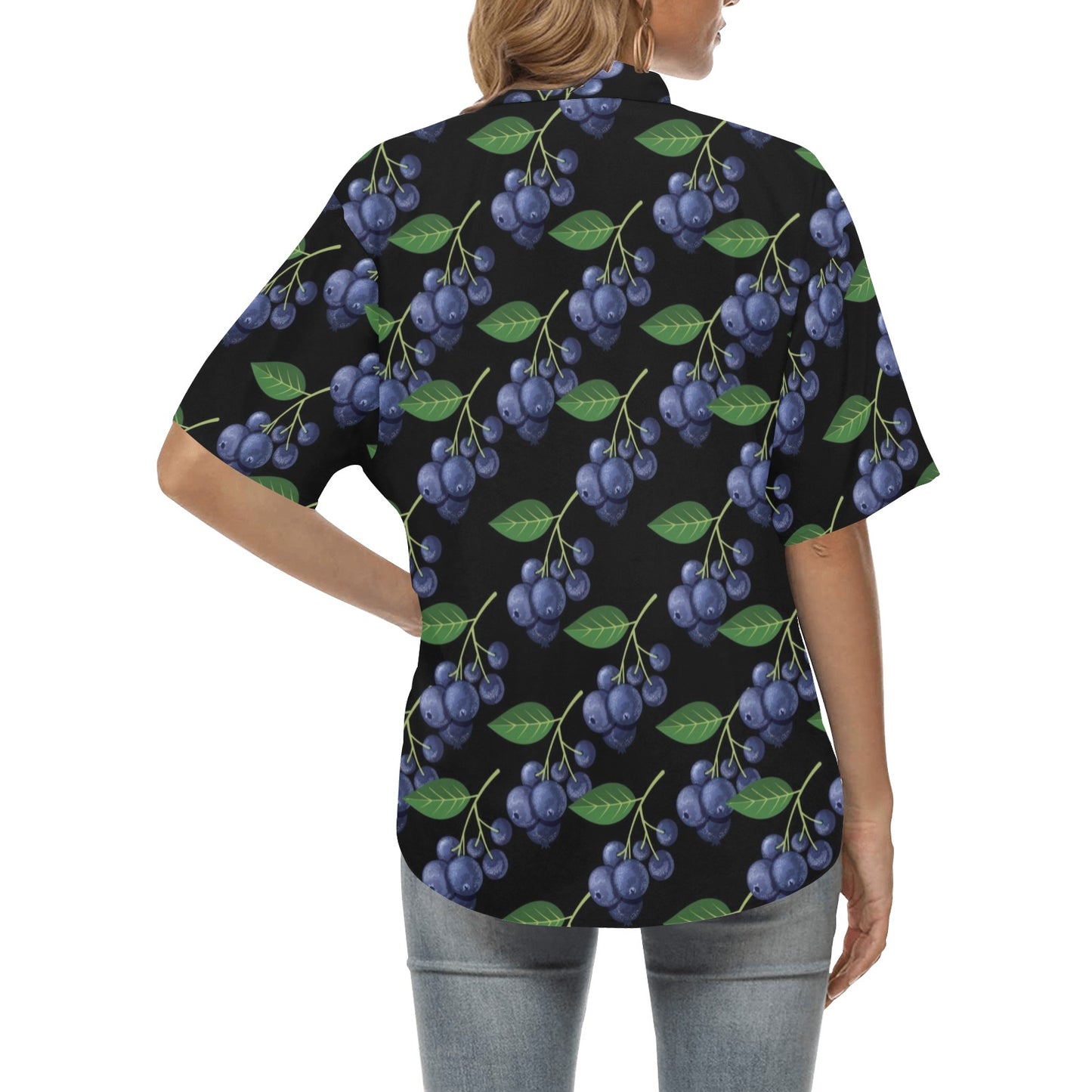 Blueberry Pattern Print Design BB01 Women's Hawaiian Shirt