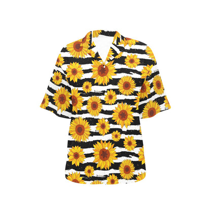 Sunflower Pattern Print Design SF010 Women's Hawaiian Shirt