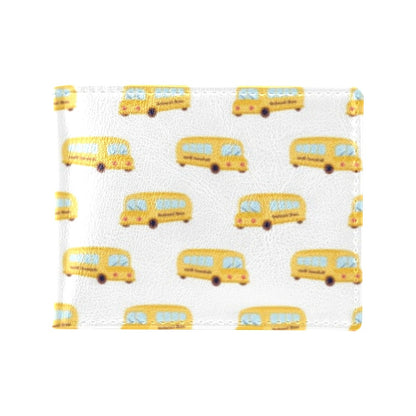 School Bus Print Design LKS306 Men's ID Card Wallet