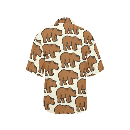 Bear Pattern Print Design BE05 Women's Hawaiian Shirt