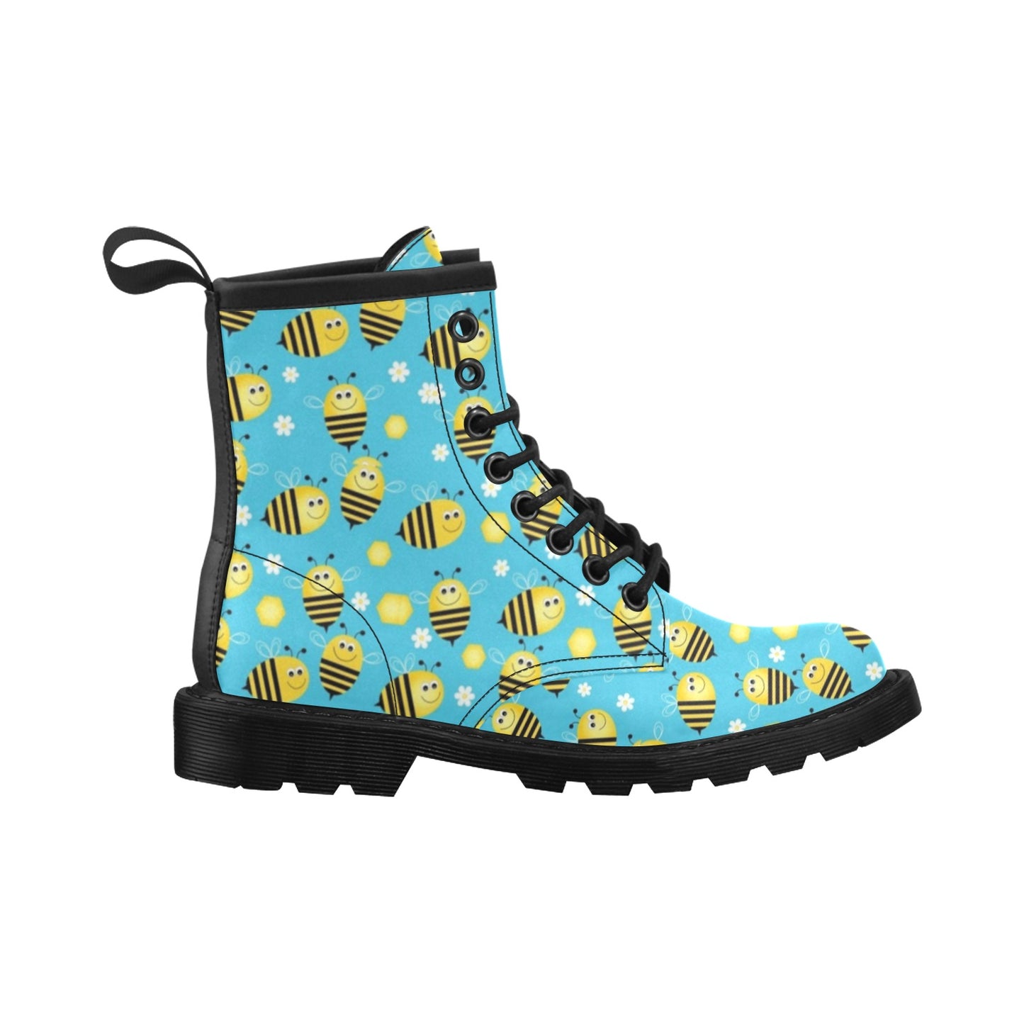 Bee Pattern Print Design BEE06 Women's Boots