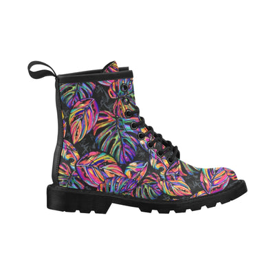 Neon Color Tropical Palm Leaves Women's Boots