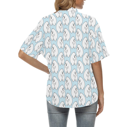 Polar Bear Pattern Print Design PB08 Women's Hawaiian Shirt