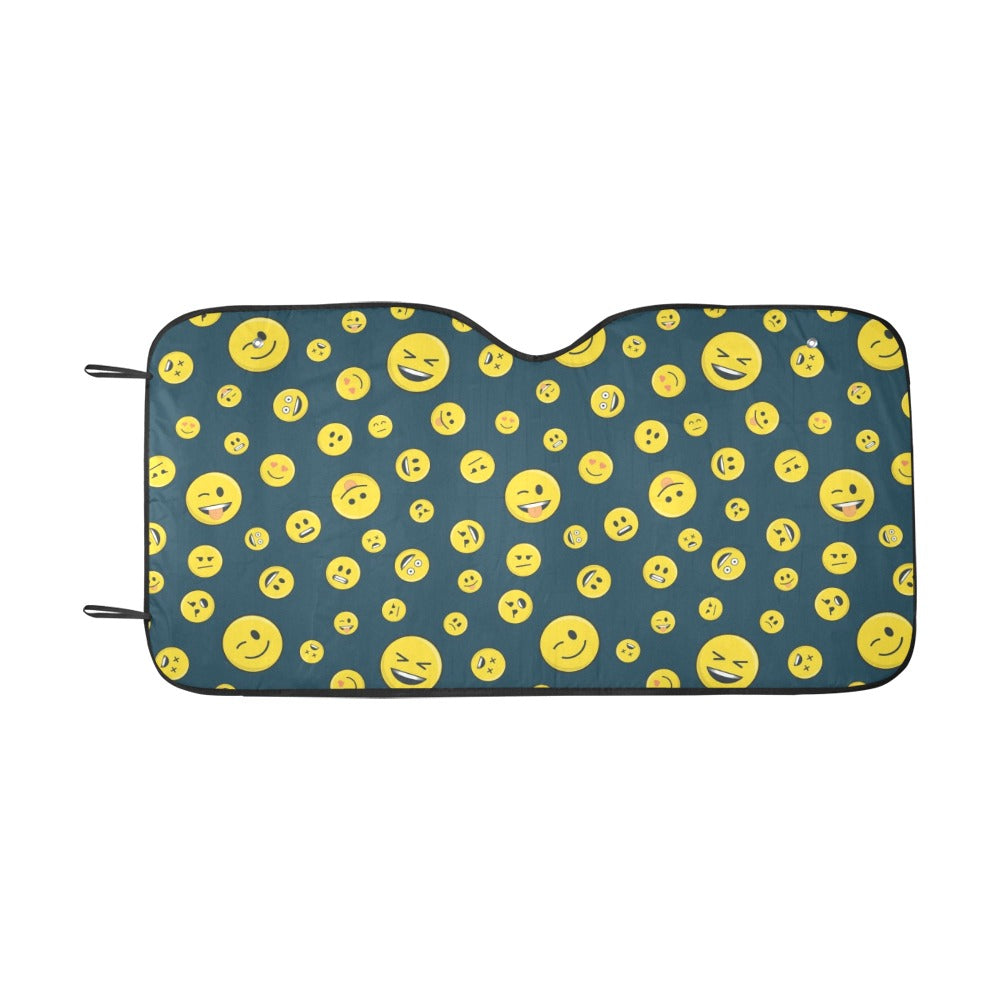 Smiley Face Emoji Print Design LKS301 Car front Windshield Sun Shade